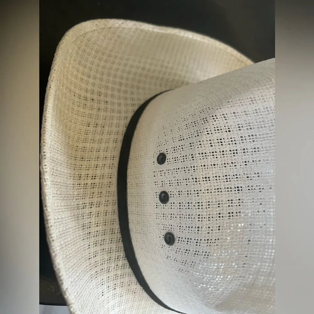 Kids White Straw Cowboy Hat with Horse Rodeo Summer Spring Fall Cap